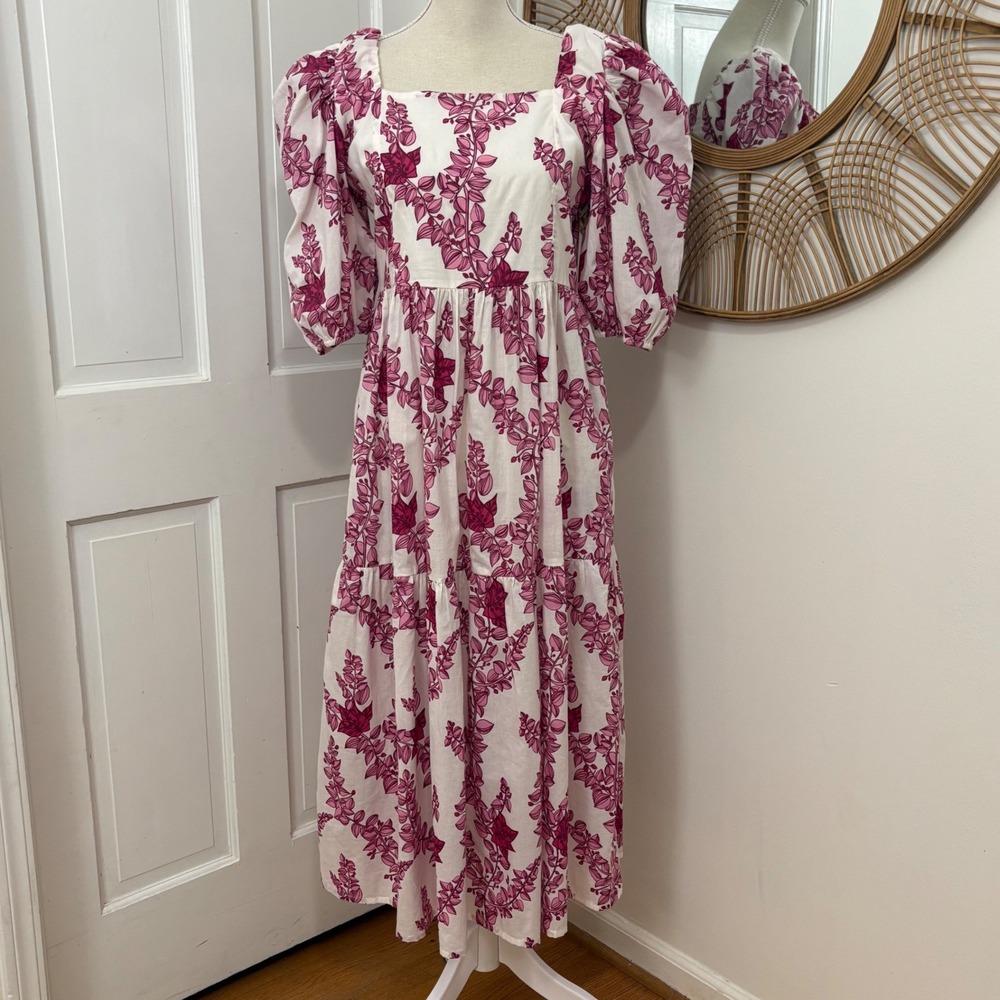 BEYOND by Vera Estella Pondicherry Maxi Dress L Garden Floral Wedding Guest Boho